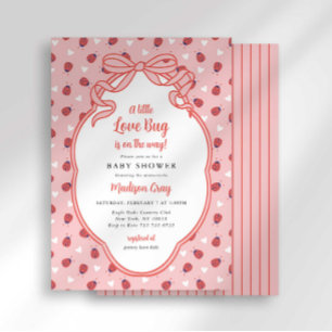 Einladung zur Baby Shower 'Kleiner Liebeskäfer auf
