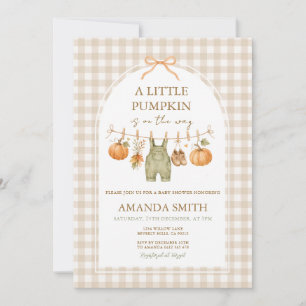 Einladung zur Baby Shower 'Little Pumpkin Clothesl
