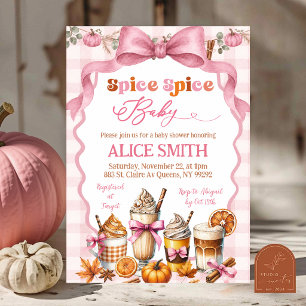Einladung zur Baby Shower mit Herbst-Pink-Spice-Mo
