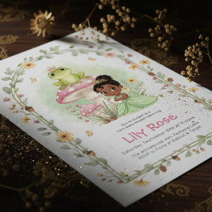 Einladung zur Baby Shower mit Prinzessin und Frosc