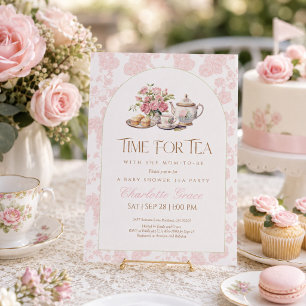 Einladung zur Baby Shower Tea Party 'Zeit für Tee'