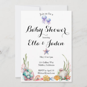 Einladung zur Babydusche zum Thema Ozean