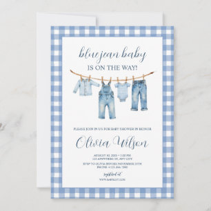 Einladung zur Babyparty 'Blue Jean Baby'