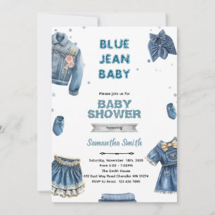 Einladung zur Babyparty für Blue Jean Girl