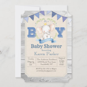 Einladung zur Babyparty für den kleinen Elefanten