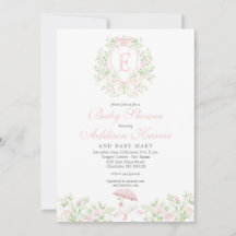 Einladung zur Babyparty für ein Mädchen im Preppy-