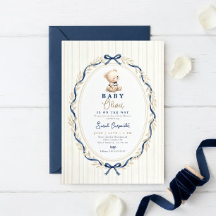Einladung zur Babyparty für Jungen mit Preppy Char