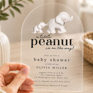 Einladung zur Babyparty für kleines Erdnuss-Elefan