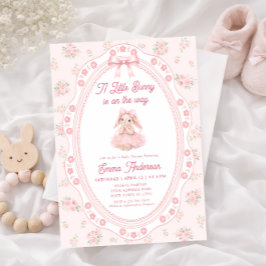 Einladung zur Babyparty für kleines Häschen Floral