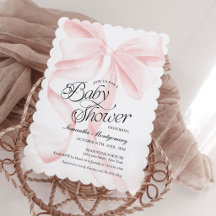 Einladung zur Babyparty für Mädchen mit rosa Coque