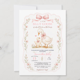 Einladung zur Babyparty für Mädchen mit rosa Schle
