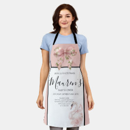 Einladung zur Babyparty für Mädchen mit rosa Schle Schürze