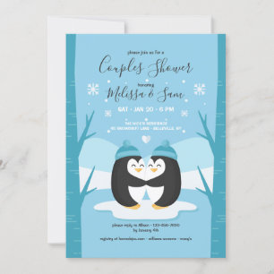 Einladung zur Babyparty für Pinguin-Paar