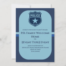 Einladung zur Babyparty für Polizeibeamte