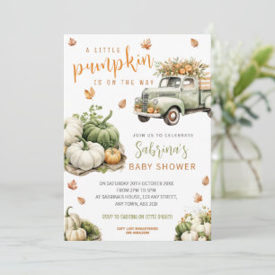 Einladung zur Babyparty 'Kleiner Kürbis-LKW' in Sa