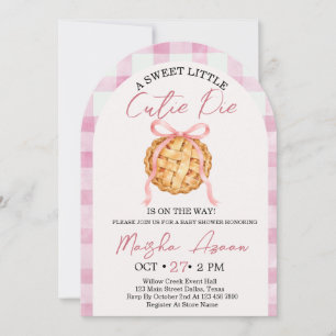 Einladung zur Babyparty Little Cutie Pie Rosa