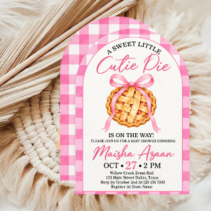 Einladung zur Babyparty Little Cutie Pie Rosa