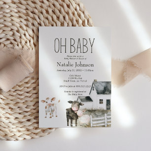 Einladung zur Babyparty Little Farm Nursery Animal