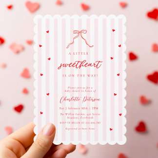 Einladung zur Babyparty Little Sweetheart Bow