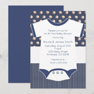 Einladung zur Babyparty mit Baseball-Thema