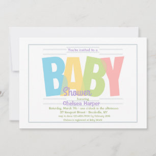 Einladung zur Babyparty mit Buchstaben