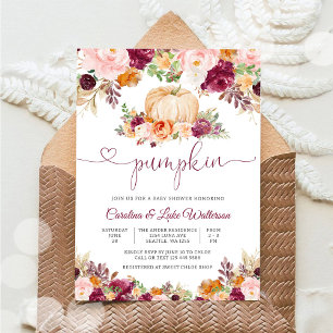 Einladung zur Babyparty mit Kürbis-Motiv