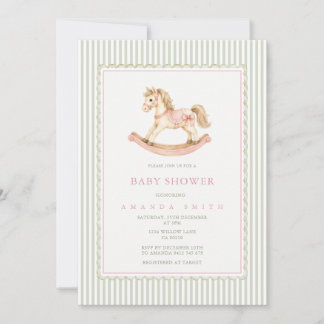 Einladung zur Babyparty mit rosa Salbei Schaukelpf