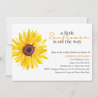 Einladung zur Babyparty mit Sonnenblumen | Florale