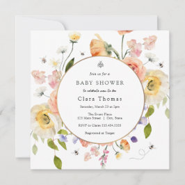 Einladung zur Babyparty 'Mom to BEE Floral'