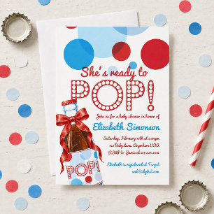 Einladung zur Babyparty - Rote Blaue Limonade Fert