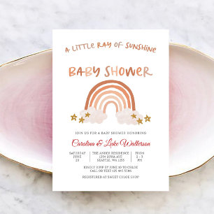 Einladung zur Babyparty "Sonnenschein Regenbogen"
