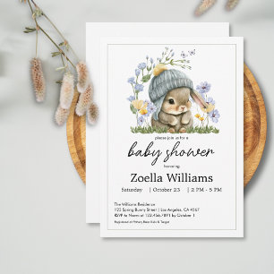 Einladung zur Babyparty Süßes kleines Kaninchen
