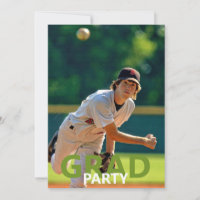 Einladung zur Baseball Foto Graduation Party