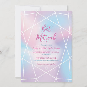 Einladung zur Bat Mitzvah Pastell-Juwel