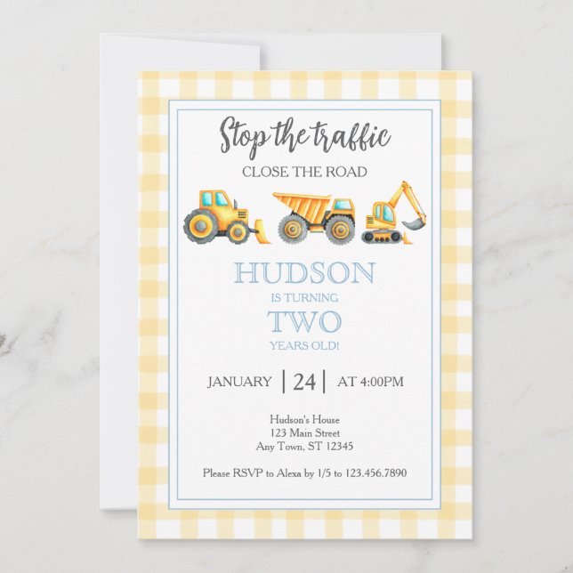 Einladung zur Baustellenparty: Verkehr stoppen (Vorderseite)