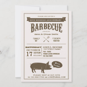 Einladung zur BBQ-Hochzeit-Jubiläumsfeier
