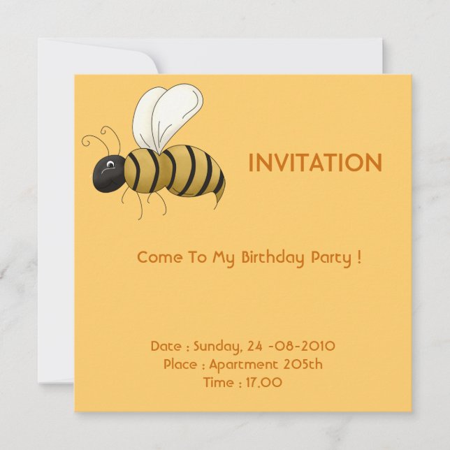 Einladung zur Bee Birthday Card (Vorderseite)