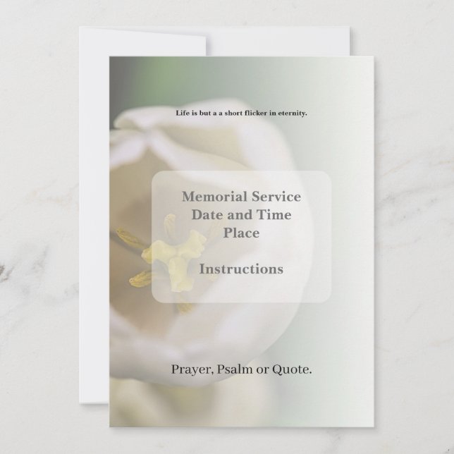 Einladung zur Beerdigung (Vorderseite)