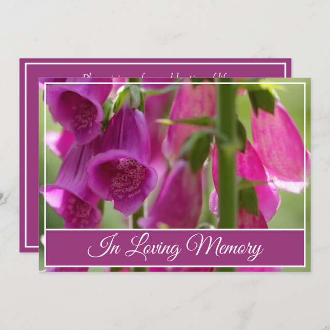 Einladung zur Beerdigung der Wildblume (Vorne/Hinten)