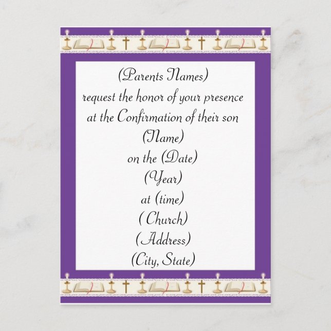 Einladung zur Bestätigung (Vorderseite)