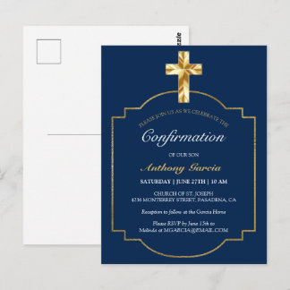 Einladung zur Bestätigung der Gold Cross-Bestätigu Postkarte