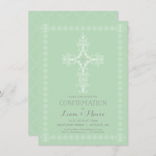 Einladung zur Bestätigung, Junge oder Mädchen (Vorne/Hinten)