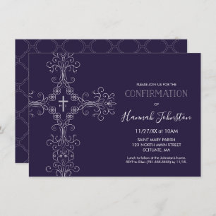 Einladung zur Bestätigung, Kreuz, Monogramm; Junge