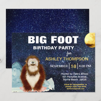 Einladung zur Big Foot Birthday Party