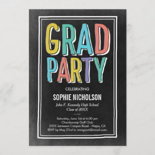 Einladung zur Big News Graduation Party Chalk