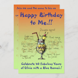 Einladung zur Birthday Party in Blue Hawaii