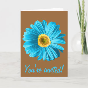 Einladung zur blauen Daisy-Blume oder kundenspezif