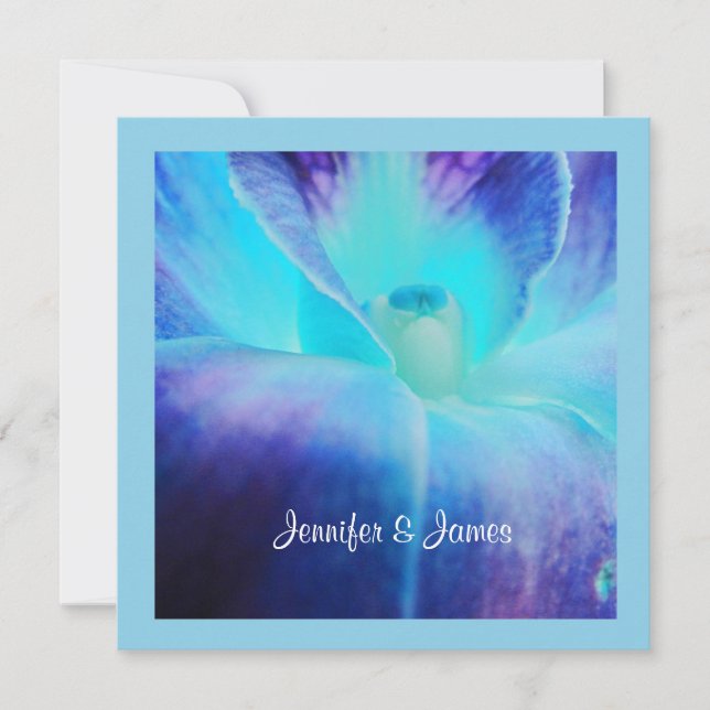 Einladung zur Blauen Orchideenhochzeit (Vorderseite)