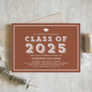 Einladung zur Blauen Retro-Typografy Graduation Pa