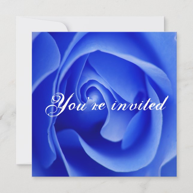 Einladung zur blauen Rose (Vorderseite)